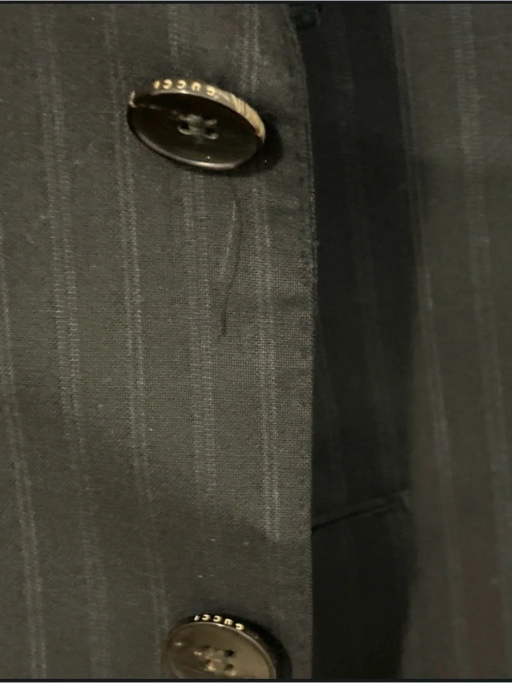 Gucci Black Pinstripe Men's Suit Jacket